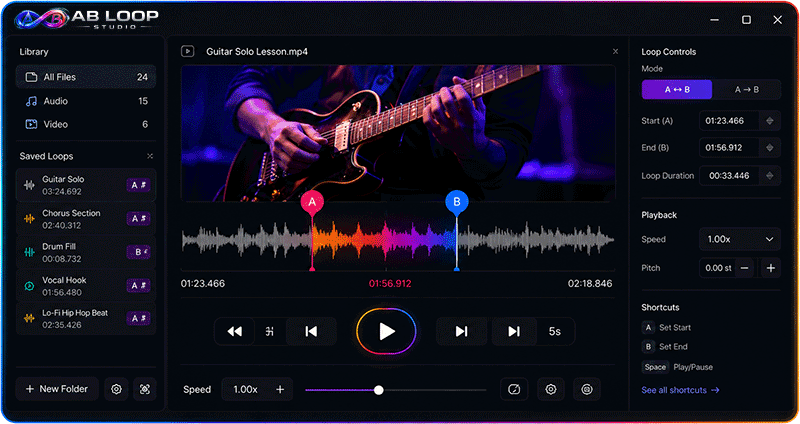 AB Loop Studio desktop app interface